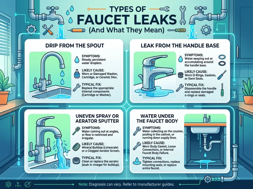 Types of Faucet Leaks (and What They Mean)